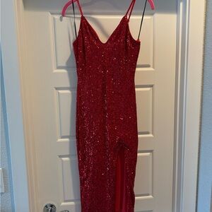 Elegant Red Sequin Dress❤️✨